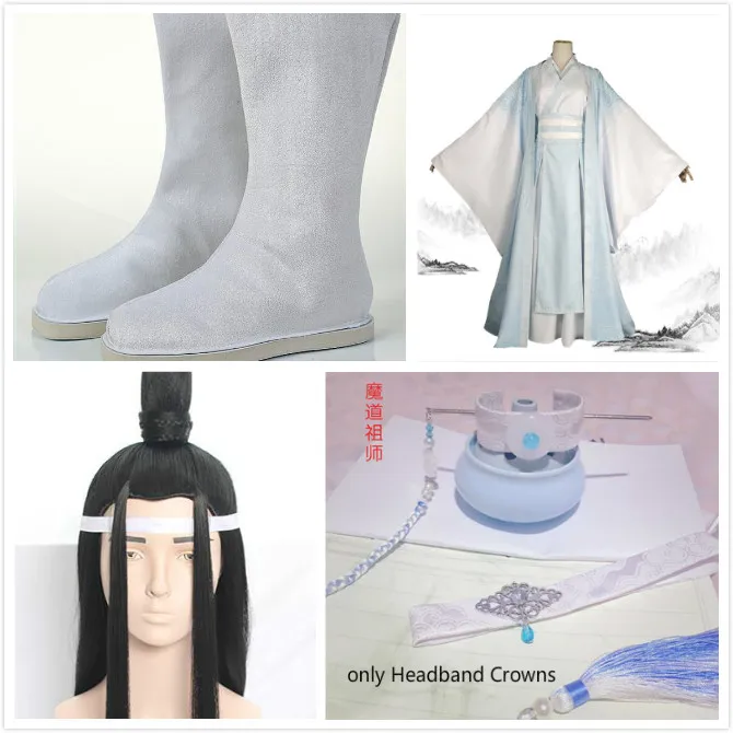 Full set Han Guangjun Lan Wangji, косплей, гроссмейстер демонического культивирования, костюм основателя диаболизма, полный набор костюмов для взрослых - Цвет: Full set
