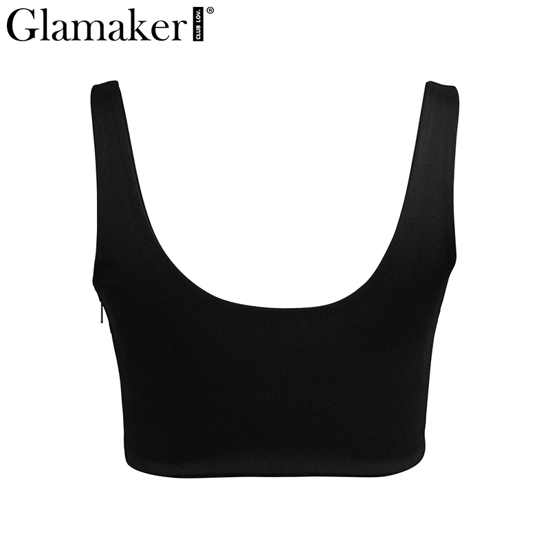 Glamaker, черный, глубокий v-образный вырез, сексуальный топ, женский, белый, на бретелях, короткий, короткий, женский, красный, летний, без рукавов, вечерние клубный Топ, cami