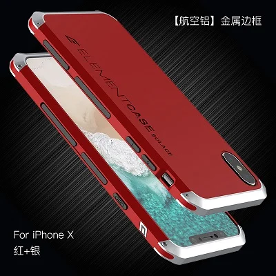 Случай для iPhone X 10 7 Plus чехол s Роскошный Алюминиевый бампер PC задняя крышка протектор для iPhone X чехол s сумка для телефона - Цвет: 10