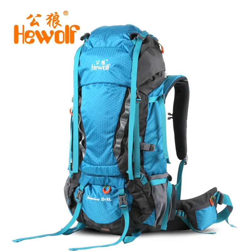 Hewolf 65L походные сумки для альпинизма, уличные сумки из нейлона высокой плотности, рюкзаки для альпинизма, походные сумки для альпинизма