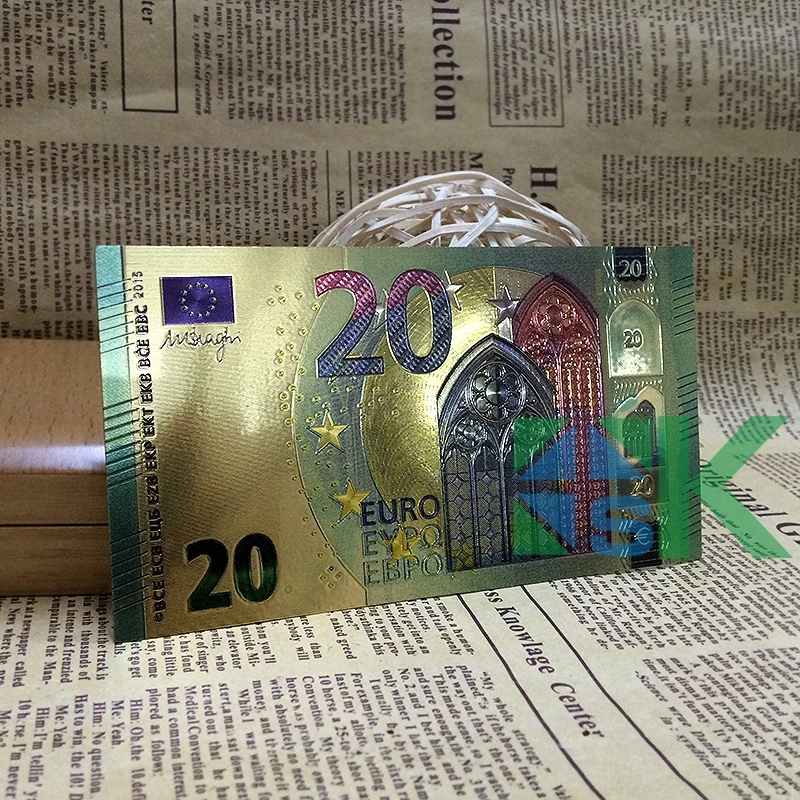 10 шт./лот хорошее качество красочные иллюстрации 20 евро сувенир золотой фольги