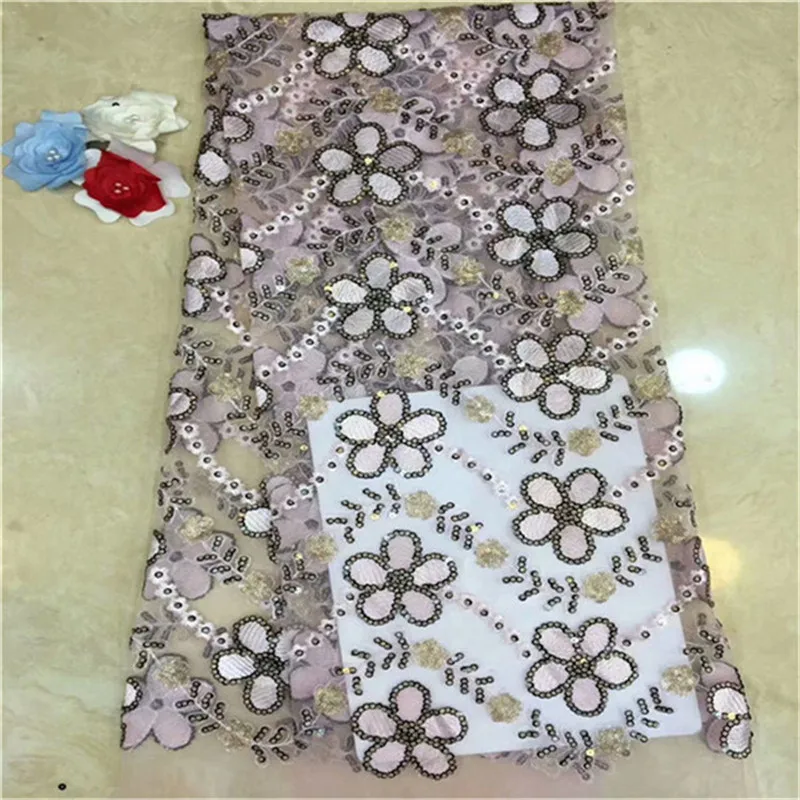 Latest French Lace Fabric 2019 High Quality Wedding African With Sequins For Nigerian | Дом и сад
