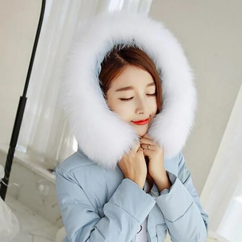 Зимний женский шарф с кольцом шерстяной вязаный воротником из искусственного