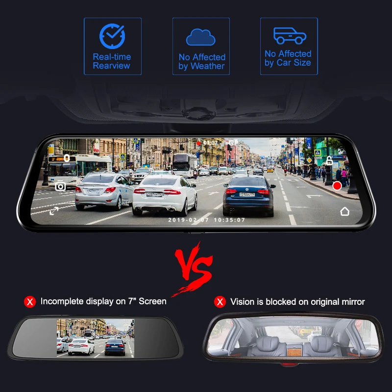 LDZDSEE A9 Автомобильная камера DVR зеркало dashcam 10 &quotFull HD 1920x1080 с камерой заднего вида