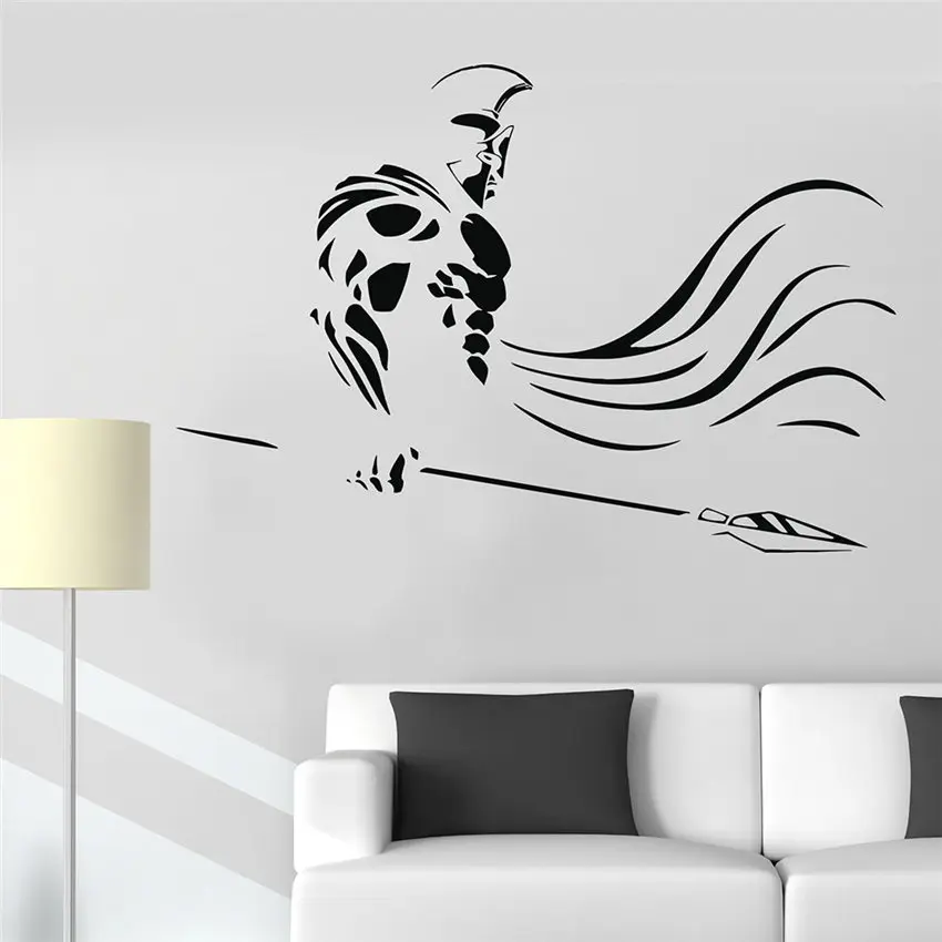 

Warrior Spear War Ancient Vinyl Wall Decal Wall Stickers Home Decor Art Mural Removable Cartoon living Wall Sticker D569