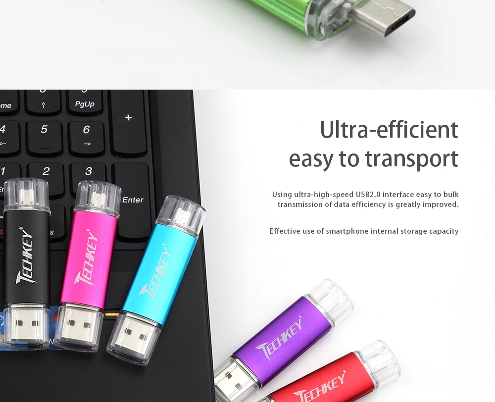 Новинка TECHKEY OTG usb 2,0 32gb usb флеш-накопитель 2,0 64gb флеш-накопитель 16gb memoria cel usb флеш-накопитель в подарок для samsung mobile