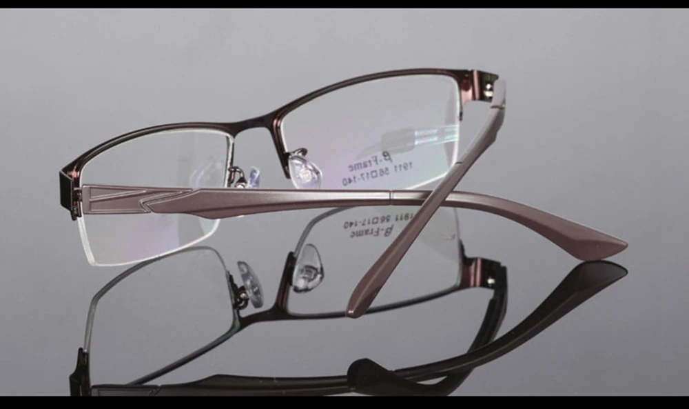 Коричневые мужские Полуободковые рекламные оправы из сплава очки на заказ