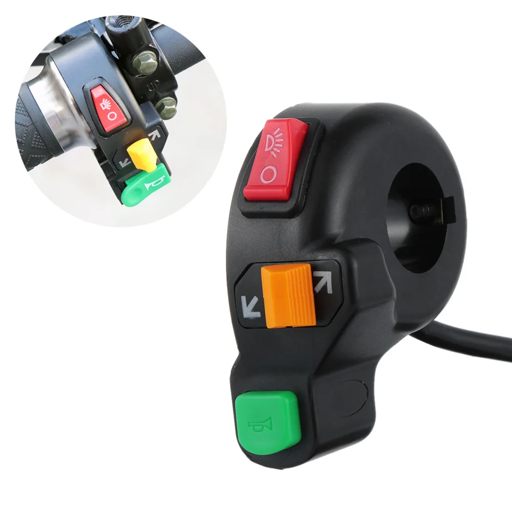 12V 3in1 мотоциклов ATV велосипед Скутер 7/8 &quotпереключатель Рог поворотники On/Off