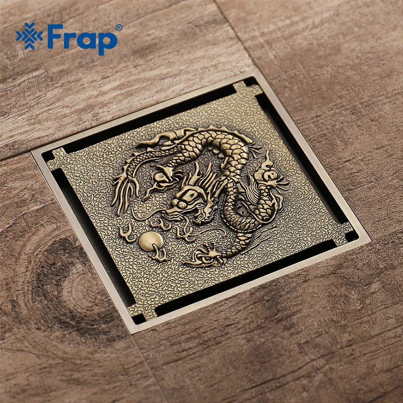 Дренаж для душа Frap 10x10 см античная прочная латунная напольная дренажная крышка