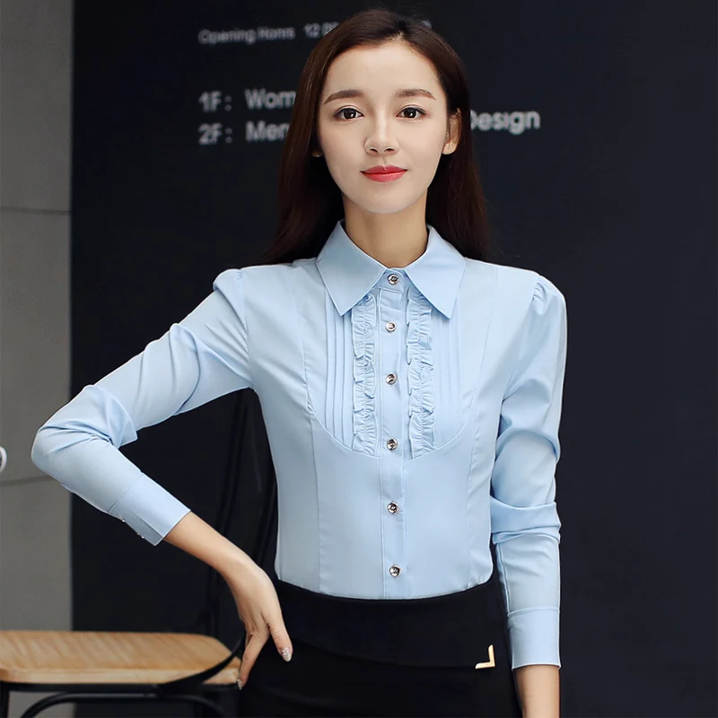 Gkfnmt Blusa Feminina модные женские белые офисные блузки шифоновая Повседневная рубашка