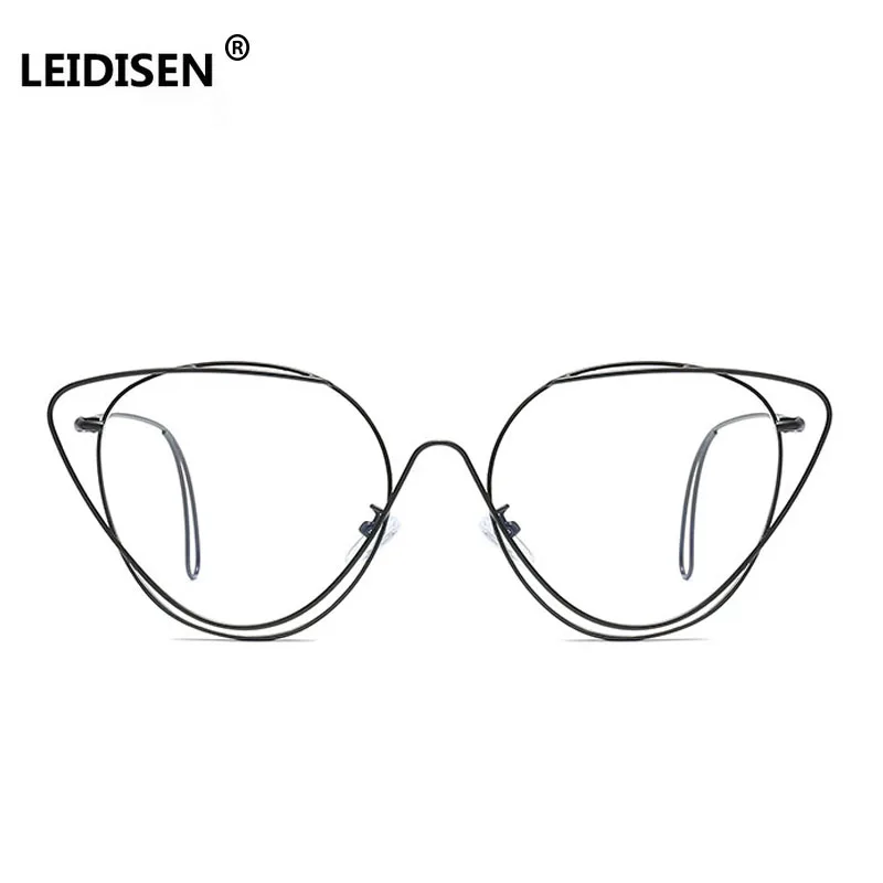LEIDISEN Hollow Out Double Rims Vintage Mens Eyeglasses Frame Women Brand High Quality Metal Optical Glasses Computer Work UV | Аксессуары