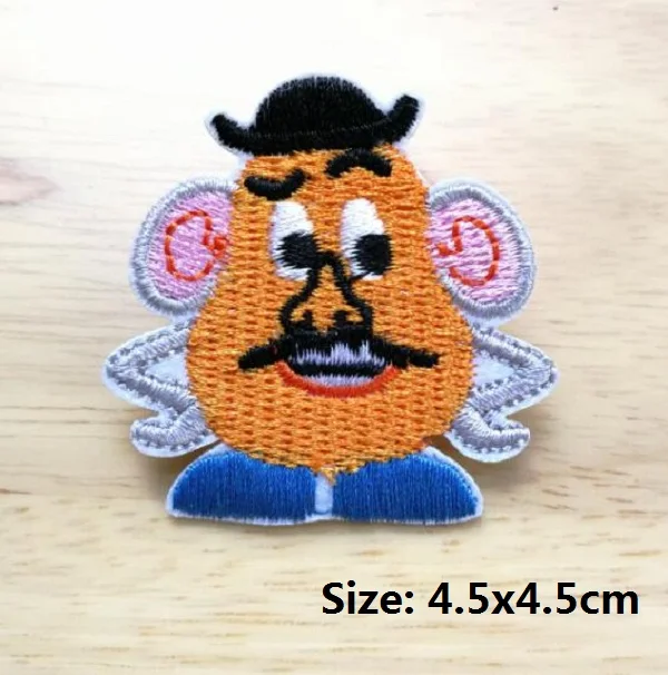 История игрушек Mr Potato iron на заплатках Вышитые милые забавные мультипликационные животные Детский значок - Цвет: Серый цвет с красноватым отливом