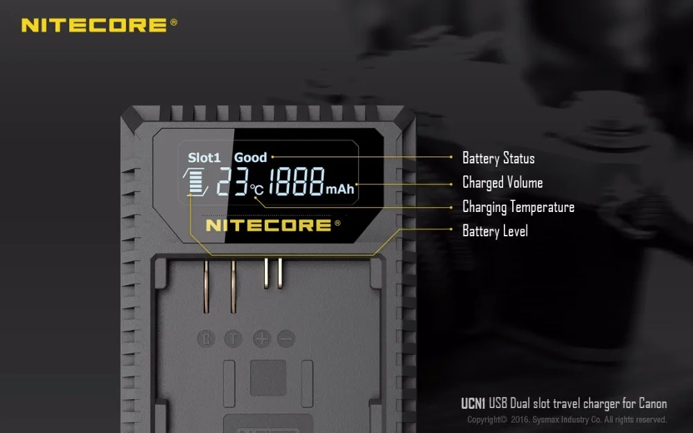 Nitecore путешествия Камера Зарядное устройство USN1 для sony NP-FW50.UNK1 для Nikon EN-EL14 EN-EL14a EN-EL15. UCN1 для Canon EOS LP-E6