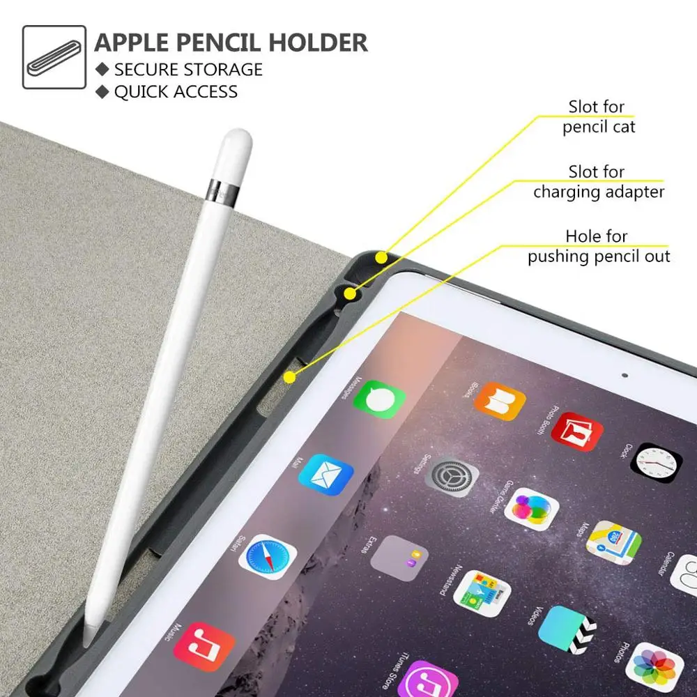 Для iPad 6th 9 7 2017/2018 чехол с клавиатурой W Карандаш Держатель смарт подставка для Air 3