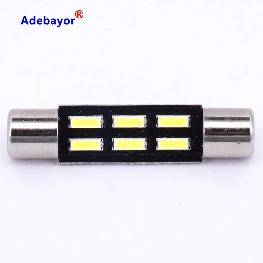 10X T6.3 ксеноновая белая C5W гирлянда лампа 31 мм 4014 SMD 6 LED Автомобильная интерьерная