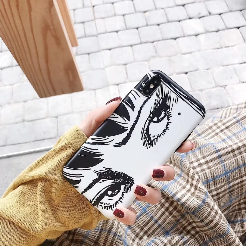 Туманно красоты для iPhone 6 6S 7 8 Plus с изображением Больших Глаз узор силиконовый