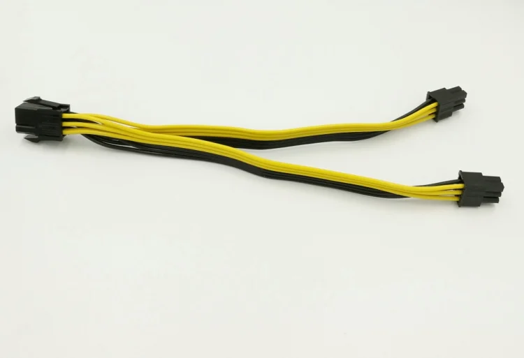10 шт./лот высококачественный 6 контактный разветвитель PCI E до 2 * 6pin 18AWG