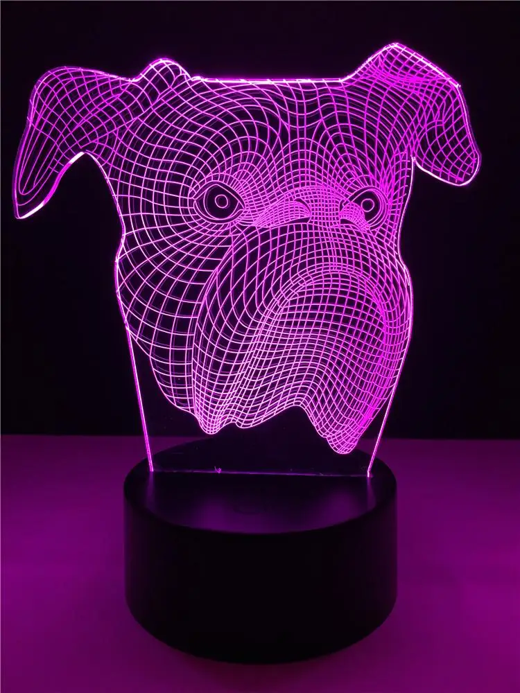 GAOPIN животных милая собака Шарпей голова 3D многоцветная светодиодная лампа