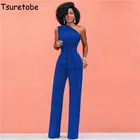 Женский комбинезон с открытыми плечами Tsuretobe, повседневный комбинезон с широкими штанинами, Элегантный Летний комбинезон, женский комбинезон для вечеринок