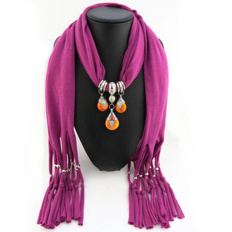 Женская шаль из полиэстера ожерелье тибетского пчелиного воска с кисточками и
