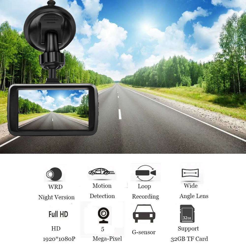 HGDO 3'' видеорегистраторы автомобильные регистратор автомобильный Full HD 1080 P