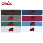 Повязка на голову Geebro для новорожденных, милые красные повязки на голову с вишней для девочек, детская летняя хлопковая простая эластичная повязка на голову для малышей, тюрбан