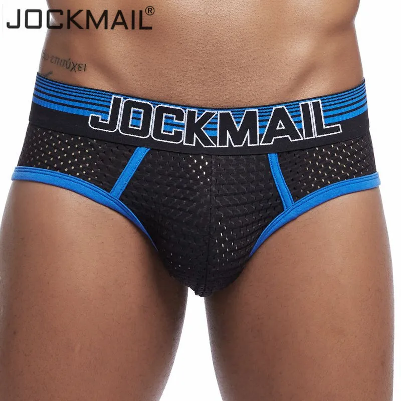 Мужские сетчатые трусы JOCKMAIL сексуальные дышащие бикини из ледяного шелка гей