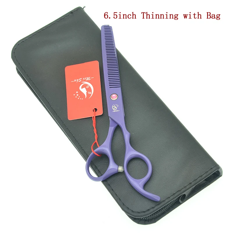 HB0188 with bag 65 Meisha 6,5 дюймов Домашние животные из нержавеющей стали собаки втулки истончение ножницы вверх вниз изогнутые Животные ножницы для стрижки волос Tesouras HB0188 - Цвет: HB0188 with bag 65