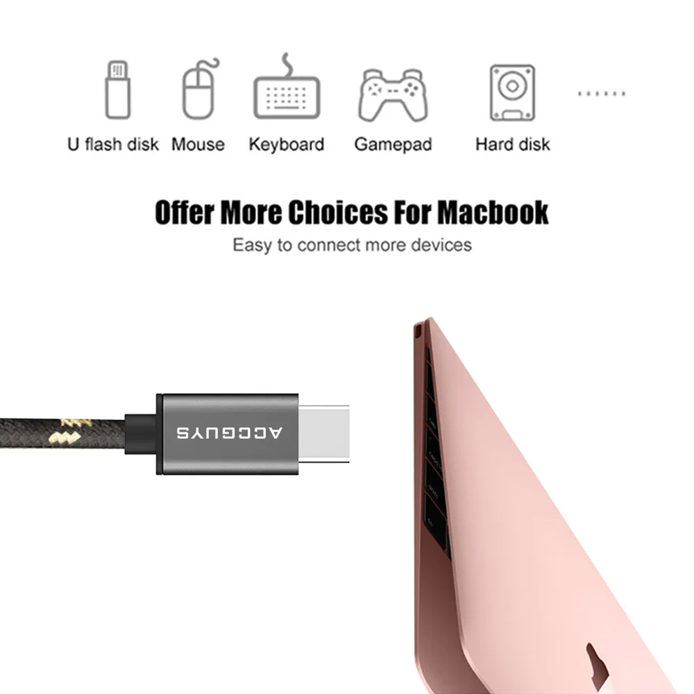 ACCGUYS USB Type C Male to 3.0 Female Adapter USB-C Type-C OTG Cable 5Gbps Data Sync Converter for Macbook Samsung S8 Mi | Мобильные
