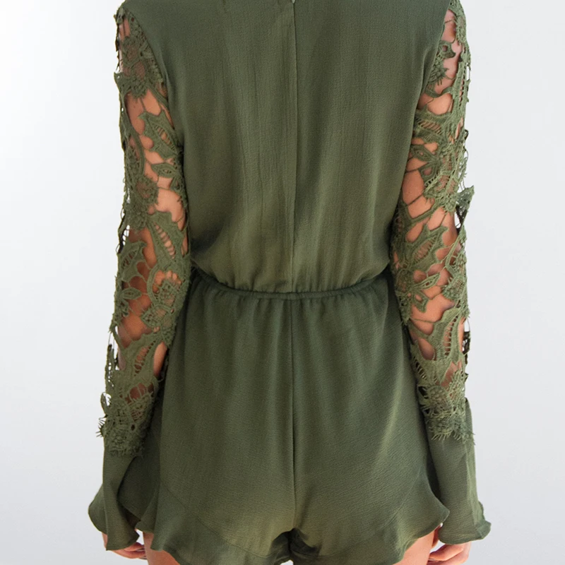 New 2019 Summer Fashion Romper Jumpsuit Feminino Top Clothes Tops Women Bodysuit Casual Playsuits Lace Solid | Женская одежда