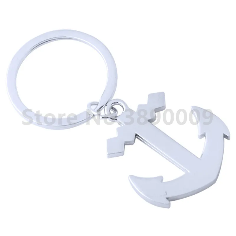 

FREE SHIPPING New rudder anchor alloy key chain cross zinc alloy metal key ring fashion pendant key chain LOGO custom keyrings