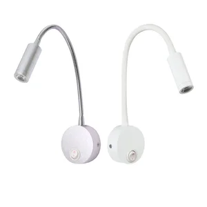 Современные светодиодные бра гибкий шланг 1 W 3 W светло-черный Ванная комната зеркало исследование светильники чтения заголовок светильник светодиодный лампы