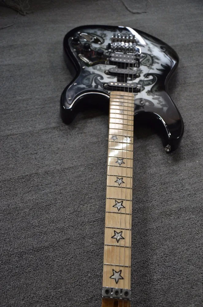 St гитары черный цветок средства ухода за кожей Топ дизайн акрил накладку Floyd rose