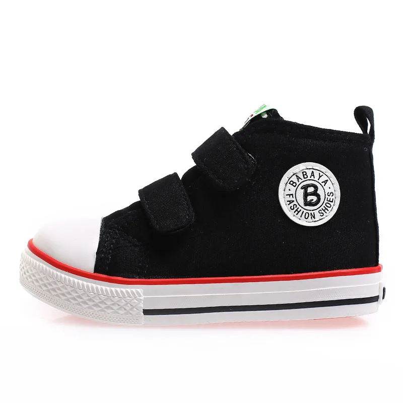 black 02 Velcro Детская парусиновая обувь для мальчиков; детская обувь с кружевом; Новинка года; сезон весна-лето; модные кроссовки; обувь для мальчиков; белая детская обувь для девочек - Цвет: black 02 Velcro