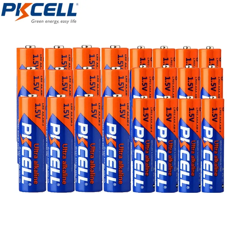 12 шт. LR6 AA E91 AM3 UM3 MN1500 360 минут + 12 шт. AAA LR03 1,5 в AM4 E92 140 мин. щелочная батарея для электронного термометра