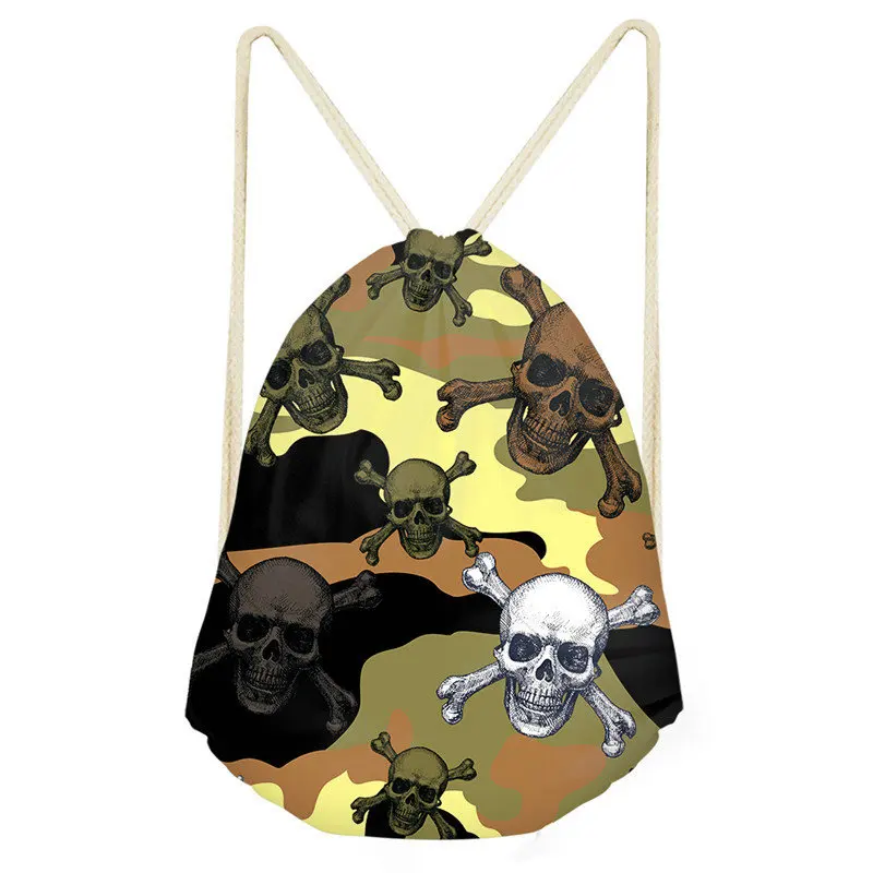 CC6259Z3 INSTANTARTS 3D печать Punk Череп Drawstring сумка Для мужчин Ежедневно Mochila Feminina Cinch Sack Повседневное путешествия мягкий строку рюкзаки - Цвет: CC6259Z3