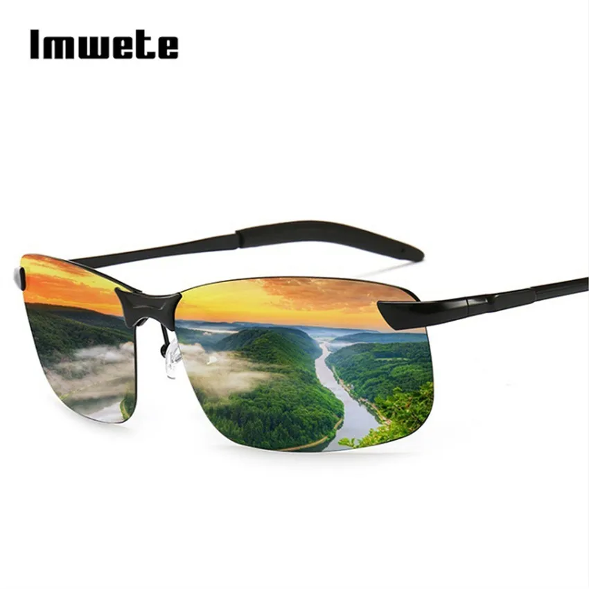 Мужские поляризованные солнцезащитные очки Imwete в металлической оправе для