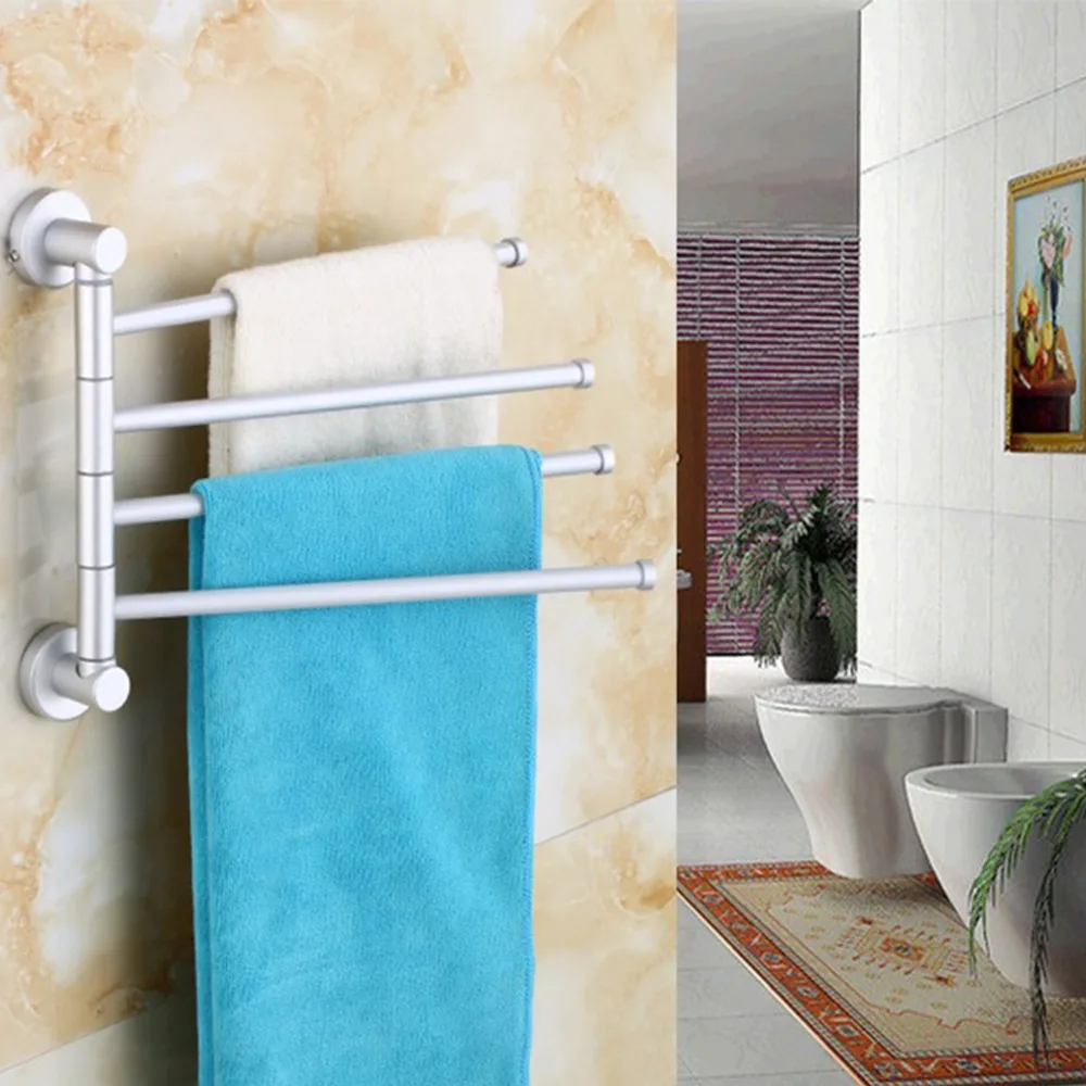 Алюминиевая вешалка для полотенец настенный держатель в ванную комнату 4