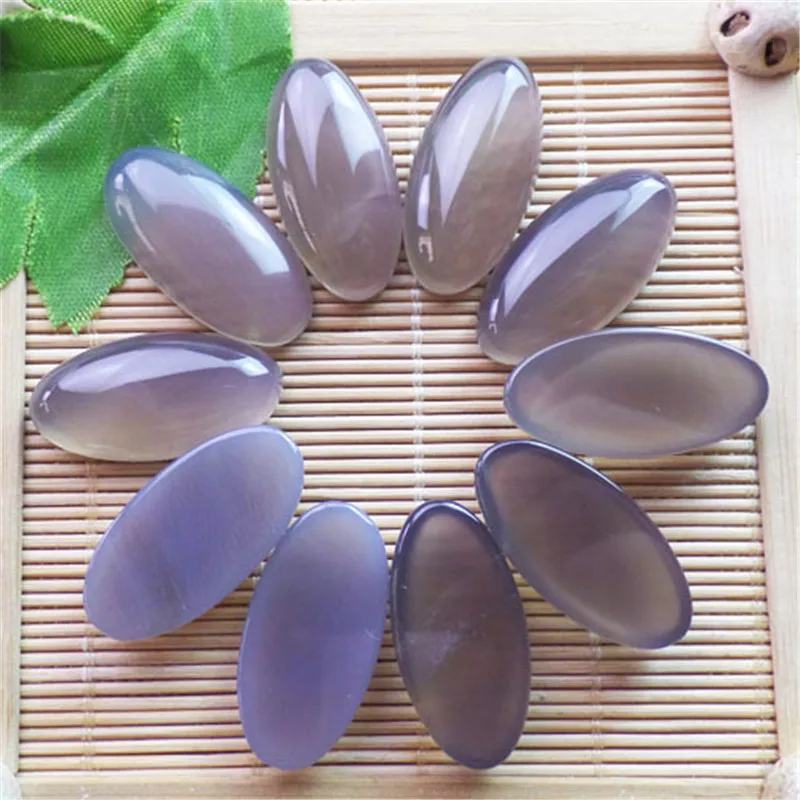 (10 шт./лот) оптовая продажа натуральный серый Агаты кабошон 30x15x6 мм Бесплатная