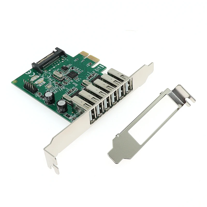 PCI Express до 6 USB 2 0 удлинитель карту со встроенным 9pin extender адаптер Renesas чип|Платы