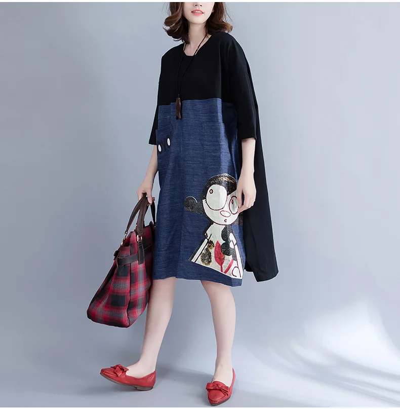 NINICE 2018 mainstream loose maternity wear round neck in Europe and America matenity dress |