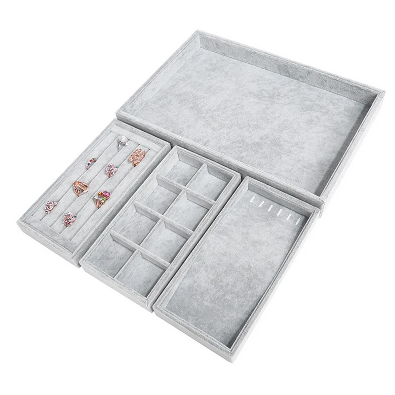 

Multi-purpose Transparent Cover Jewelry Display Box Inserts Bracelet Stand Earrings Display Ring Holder Organizer Showcase Box