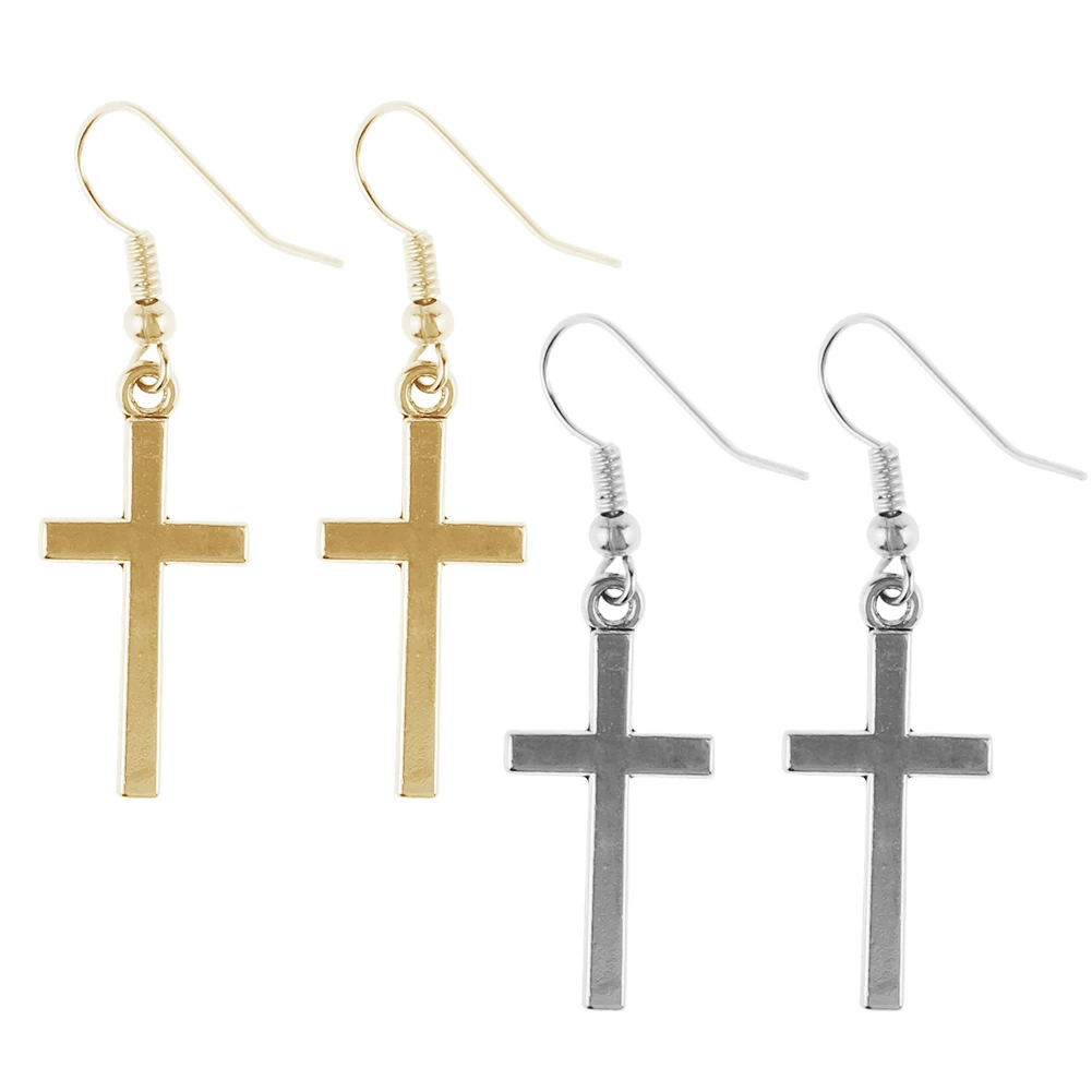 2017 посеребренный очаровательный крестик кулон Висячие серьги для девушек