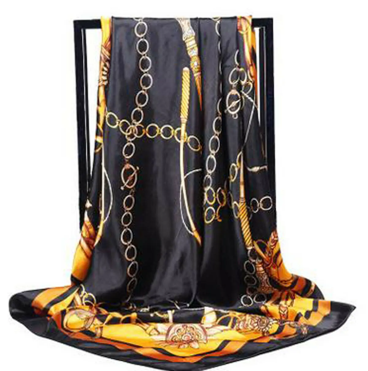 Модный женский квадратный атласный шелковый шарф шарфы банданы платок 90x90cm |