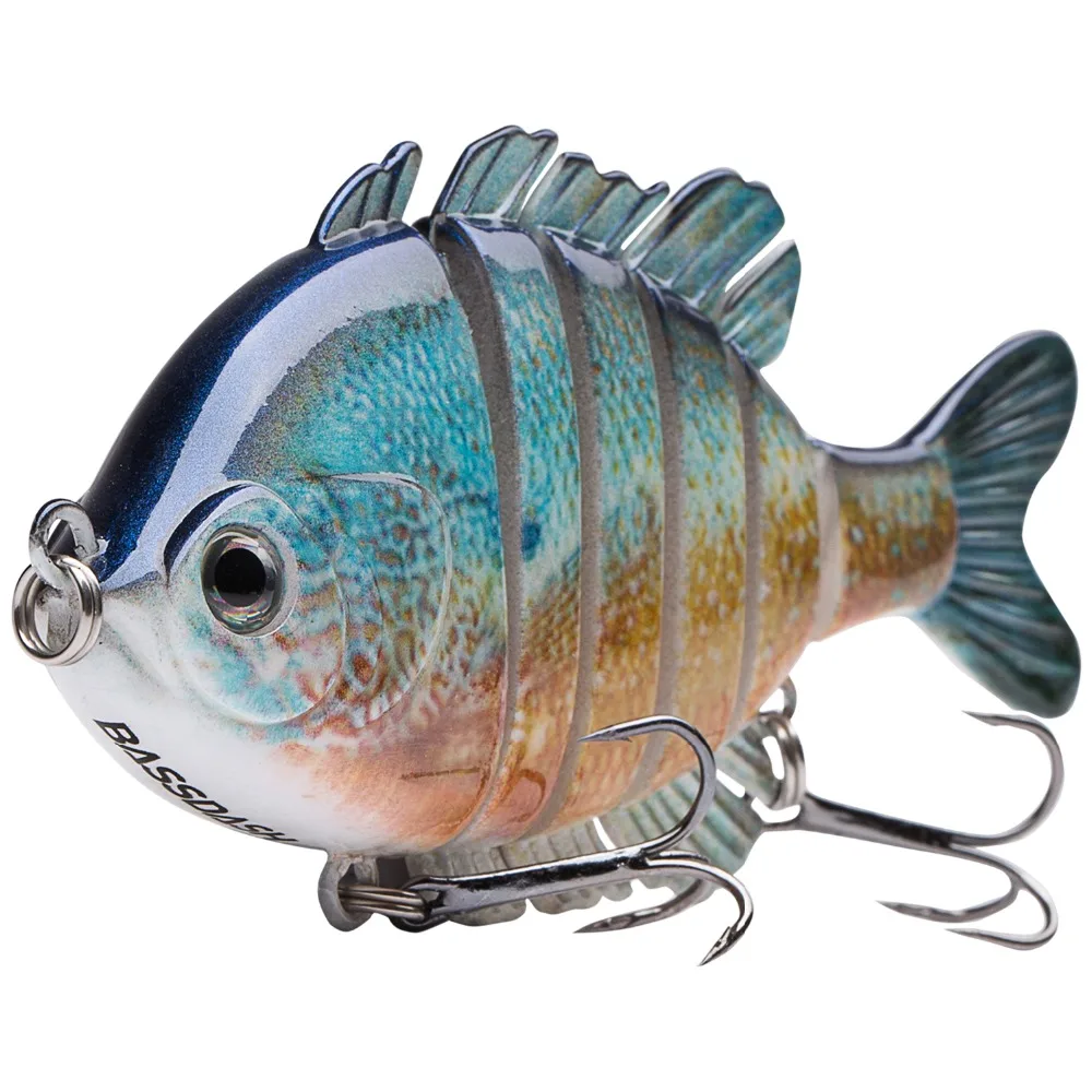 Bassdash SwimPanfish Multi Jointed Panfish Bluegill Swimbaits Topwater Hard Bass Fishing Crank Lure 24g/8.8cm 4 Colors|Наживки для
