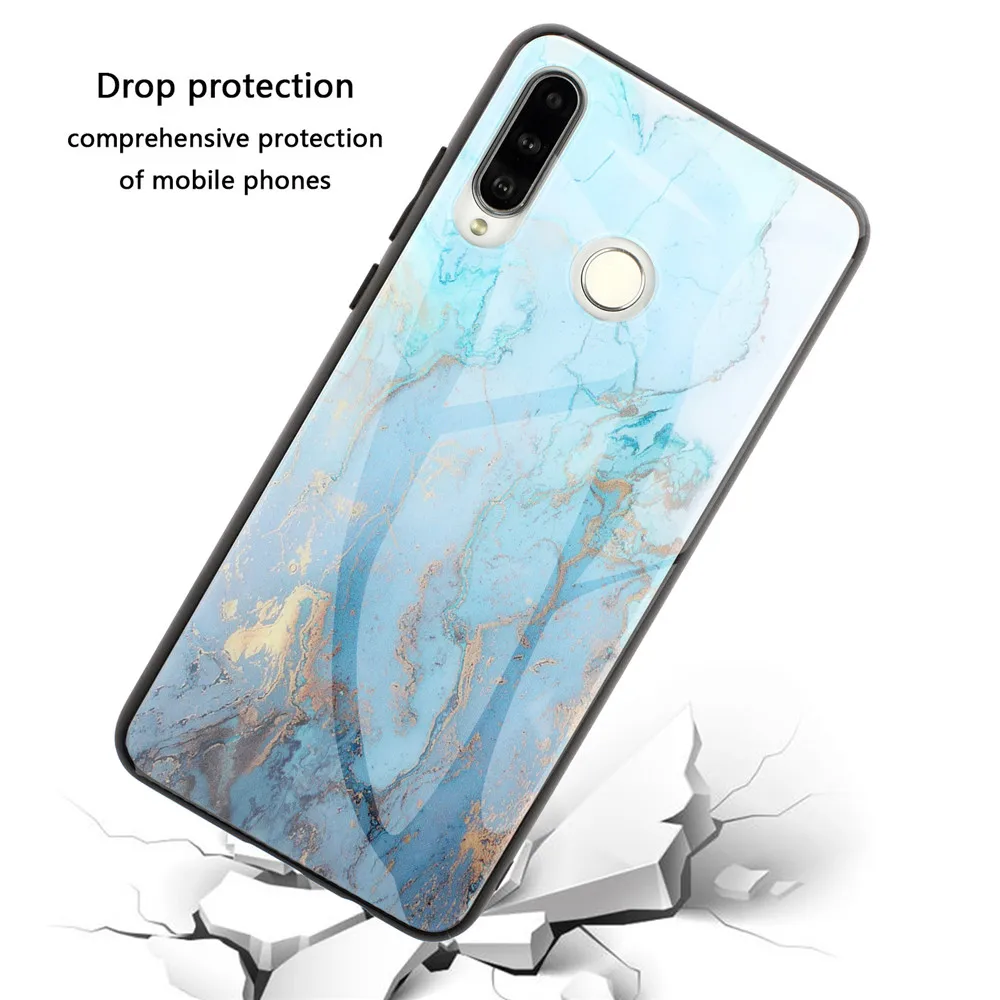 KISSCASE Tempered Glass Case For Huawei P20 P30 Lite Mate 20 Pro Marble Back Y9 2019 Nova 4 3I 3 Funda Capa |