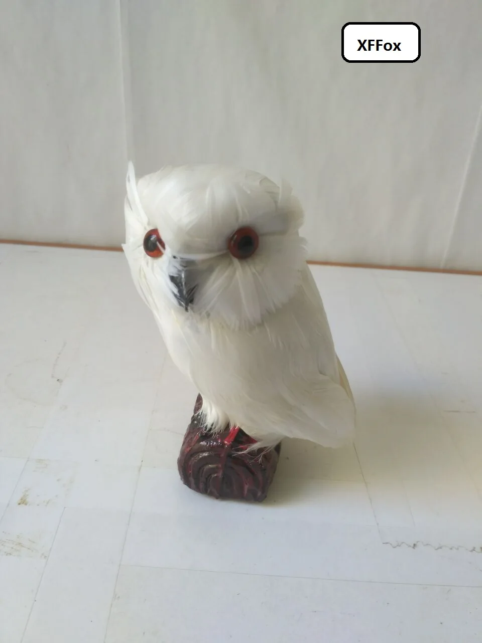

small cute lifelike white owl model plastic&feather simulation owl doll gift about 12x7cm xf0484