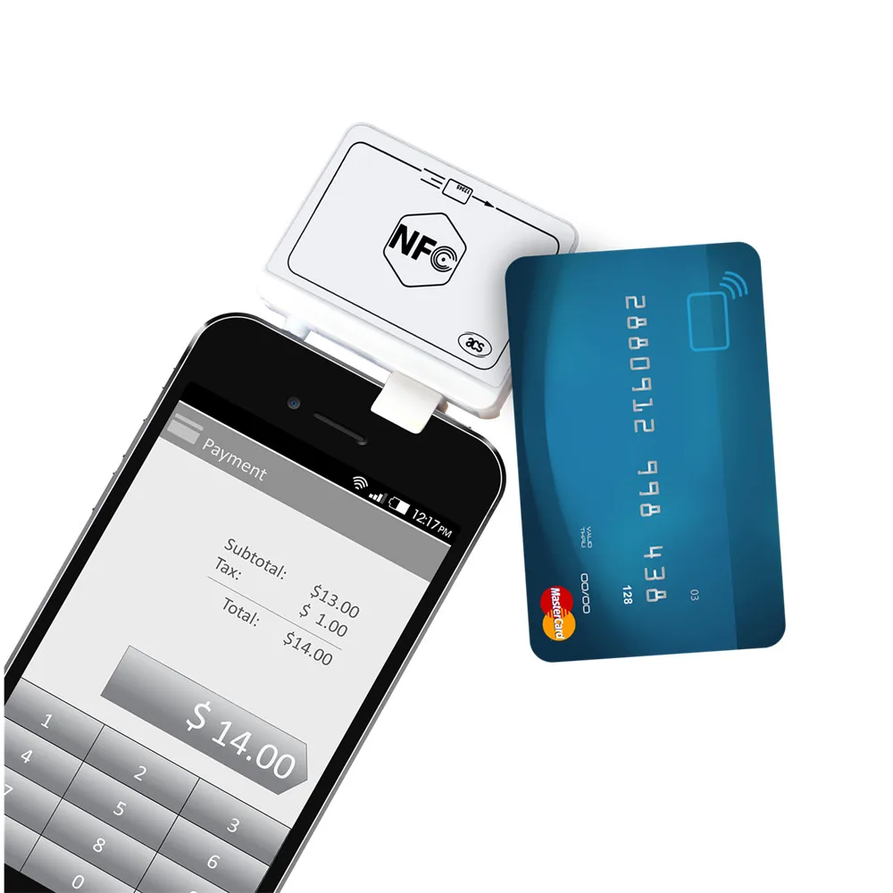 EMV ACR35 NFC Мобильная бесконтактная RFID Кардридер писатель поддержка S50 и Mag карты и мобильный банкинг и оплата с бесплатным SDK