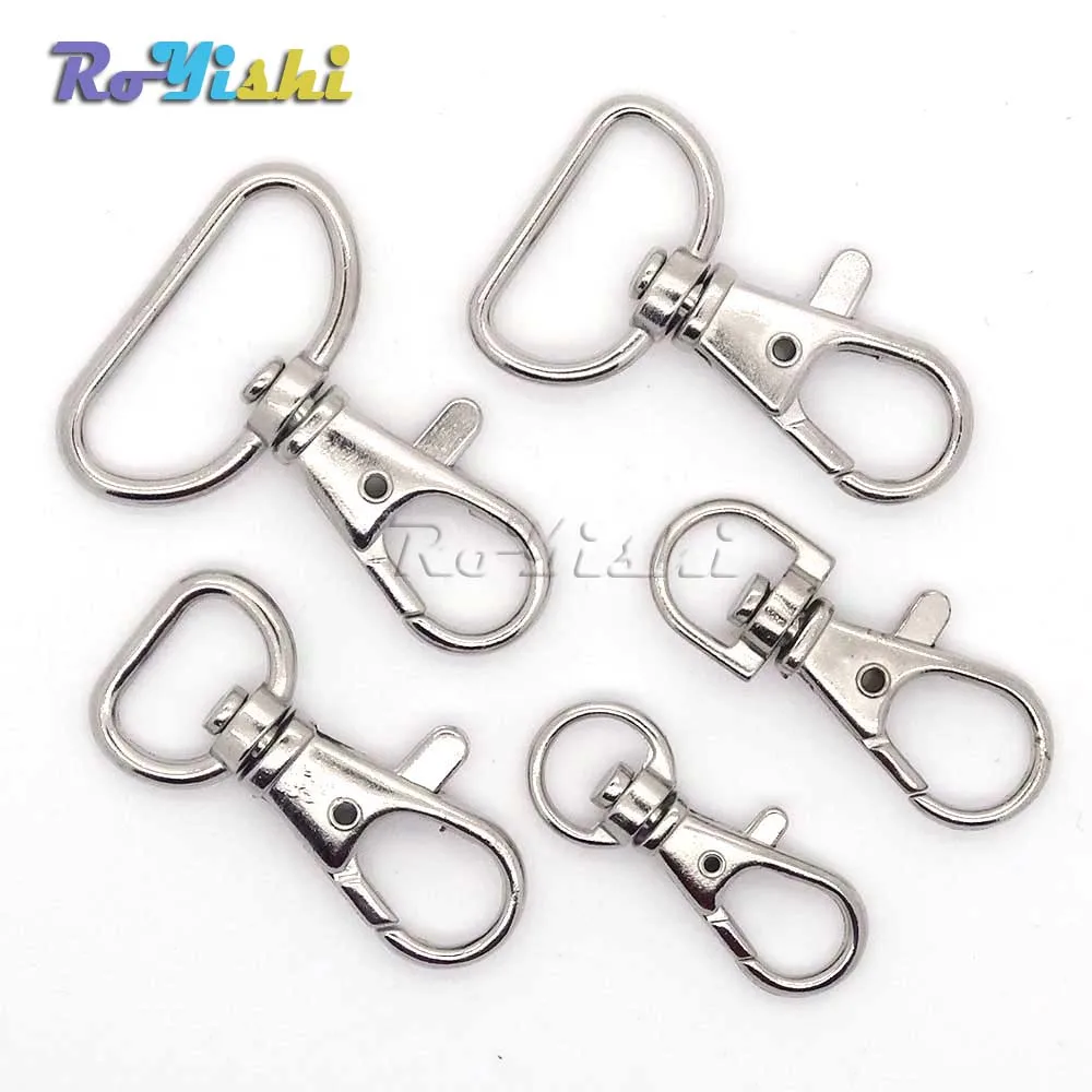 Matel Snap Hooks Rotary Swivel For Backpack Nickel Plated Lobster Clasps