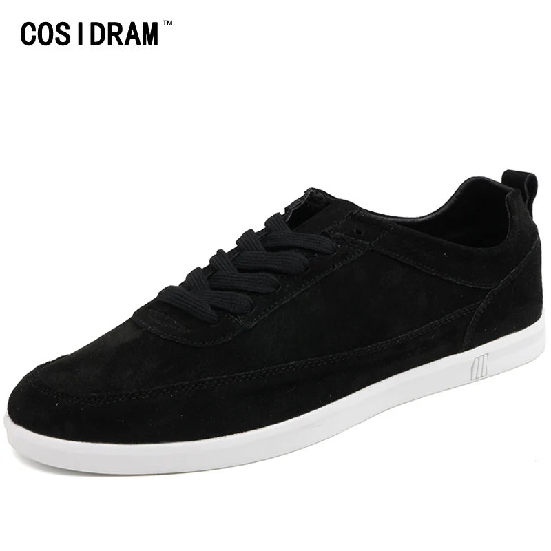 COSIDRAM Suede Genuine Leather AAA Men Casual Shoes Soft Fashion Autumn Flat Heels Male Footwear For RMC-093 | Обувь